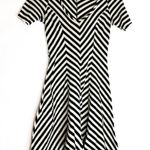 Monteau Los Angeles Stripe Chevron Short Sleeve Flare Mini Dress Size Medium Photo 9