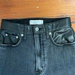 Abercrombie & Fitch Abercrombie denim faux leather curve Love Ultra High Rise Ankle Straight Jean 0R Photo 2
