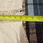 White Lace Floral Embroidery Short Sleeve Mini Dress BOHO Size L Photo 13