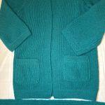 American Vintage OOAK Hand knit over sized green belted cardigan size medium Photo 8