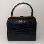 1950s Lucille de Paris Vintage Original Couture Bag Rare Alligator Handbag Purse Black Photo 7
