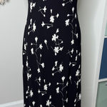 Vintage 90s Black White Floral Whimsigoth Witch Phoebe Buffay Long Maxi Dress 12 Photo 0