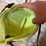 Talbots Green and Brown Woven straw Tote Bag with Leather Handles 10x13 Photo 5