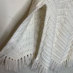 Handmade Vintage  Poncho 70s OSFM White Button Front Photo 7