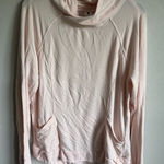 Yogalicious Light Pink Mock Cowl Neck Lightweight Athletic Sweatshirt Womens L Photo 0
