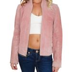 wilson's leather Vintage  Pink Leather Jacket Pink Suede Small Glam Photo 1