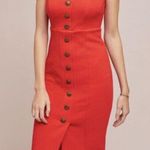 Anthropologie MAEVE red sleeveless textured button down dress medium Photo 0