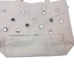 Quilted Koala Boho Large Mirror Tote Bag Stone Natural Beige with Tassel Photo 7