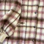 Anthropologie DRA  Coat Womens Size XS Pink Plaid Cameron Trench Coat Wool Blend Photo 3