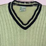 Vintage Pastel Green Cable Knit Sweater Vest Unisex Size L Photo 4