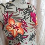 R & K Originals Tropical Flower Leaves Print Dress Orange Size 6P Photo 1