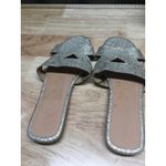 Olivia Miller  Slide Sandal Womens 8 Silver Glitter Retro Slip On Open Toe Casual Photo 2