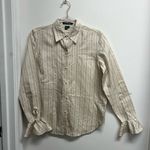 Ralph Lauren Lauren Ivory Striped Button Down Shirt Photo 0