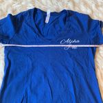 Women’s Blue Alpha Phi Sorority Tee Shirt Flower Design Size Medium Photo 6