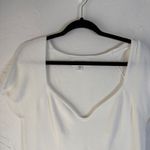 Dear John White Ribbed Sweetheart Neck Short Slv Knit Top Size L Feminine Dainty Photo 1