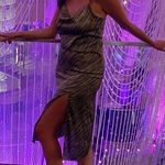 Green Animal Print Slip dress Size M Photo 2