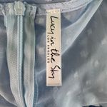 Lucy in the Sky  Blair Romper Small Blue‎ Swiss Dot Sheer Ruffle Tie Front Cute Photo 11