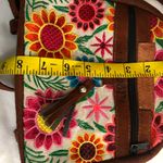 Mexican Mini brown floral suede embroidered floral backpack Photo 3