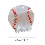 Baseball Hair Claw/ Clip White Photo 1