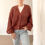 John + Jenn  Brick Open-Knit Cardigan Photo 1