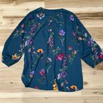 West Kei Stitch Fix  Blue Floral Tropical Blouse Women’s Small Photo 3