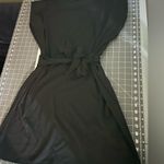 Chic Black Midi Dress with Belt Size L Photo 0