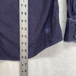 Ariat Shirt Womens M Fitted Snaps Western Purple white trim Cross accent - flaw Photo 2