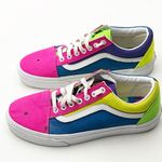 Vans  Old School Neon Multicolored Low Top Lace Up Canvas Sneakers, Size 8.5 Photo 6