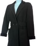 Vintage Fleurette black wool long coat velvet collar and handcuff Size 6 Photo 1