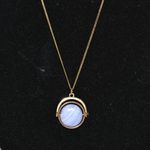 Charming Charlie  Captivating Blue Wave Agate Stone Gold Tone 18" Modish Necklace Photo 0