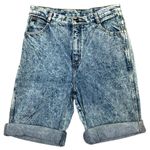 Vintage 80s Acid Wash Denim Jorts Size 30/31 Waist Fit, Bermuda Style Blue Photo 0