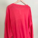 Loft NWT Linen Slouchy Tie Front Sweater Lightweight Top Pink Size XL Photo 5