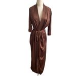 Vintage Moodsetter Satin Robe Chocolate Brown Boudoir Lounge Long Robe Size M Photo 1