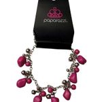 Paparazzi Mountain Mamba Stone Beads Dangle Bracelet Pink & Silver Beaded New Photo 2