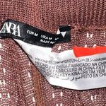 ZARA NWOT Eyelet Brown Knit Pull-On Pants MEDIUM Photo 2