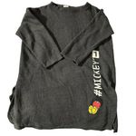 Disney women's S/M grey long thick sleeve, nightgown with slits on both sides. Photo 0