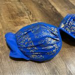Catalina Vtg  Bikini Top Sz 12 Aztec Egyptian Print Blue Gold Underwire Photo 1