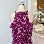 White House | Black Market  Hi Low Maxi Dress Purple Floral Ruffle Sundress Size 4 Photo 7