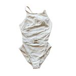 Bleu Rod Beattie  Belted One Piece Swimsuit Molded Cups Sweetheart Neck White 10 Photo 8