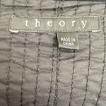 Theory  Moditas Danube Blazer Jacket Black White Drape Front Wool Blend Quilted Photo 4