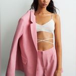 ZARA Pink Linen Blend Shorts Photo 1