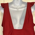 Kona Sol  Swimsuit V-Neck Ruched Mid Section High Cut Monokini Maroon Large #0390 Photo 5