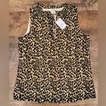 J.Crew NWT Leopard Print Tie-Neck Ruffle Tank Top Photo 4