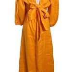 Faithfull the Brand Faithfull La Mia Maxi Dress Tuscan Sun Orange Women’s Size 4 Cutout Tie Front Photo 0
