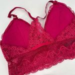 Yandy NWOT  Lace Boy Shorts & Bralette Cami Raspberry‎ Pink Size Small Set Photo 4