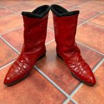 Maud Frizon Red Crocodile Pattern Pointed Toe Western Boots Size EU 36 Photo 2