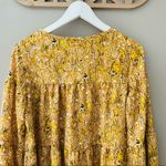 Hailey & Co. Floral Print Peasant Top Yellow Small Photo 8