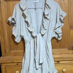 Mustard Seed Tan Ruffled Mini Romper Sundress Photo 0