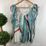 Diane Von Furstenberg  100% Silk Print Short Sleeve Blouse Top 2 Photo 2