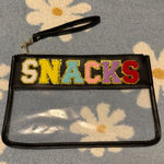 Clear Pouch with Colorful 'SNACKS' Patch Black Photo 0